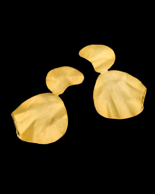 Gold-Plated Hand Carved Earrings