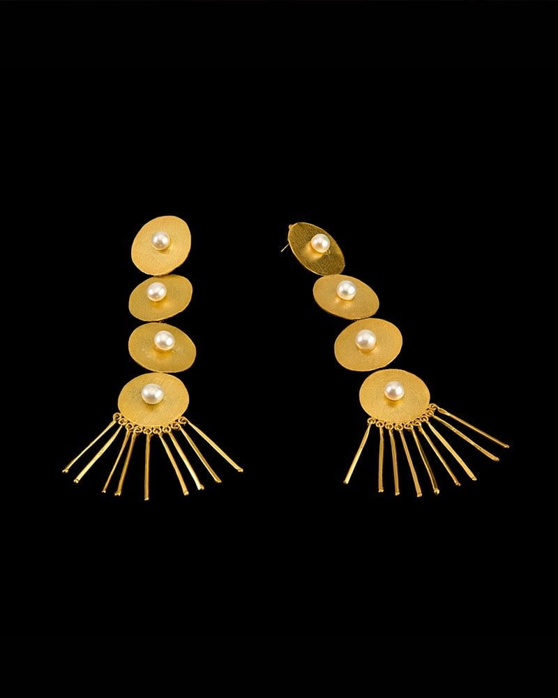 Gold-Plated Cluster Earrings