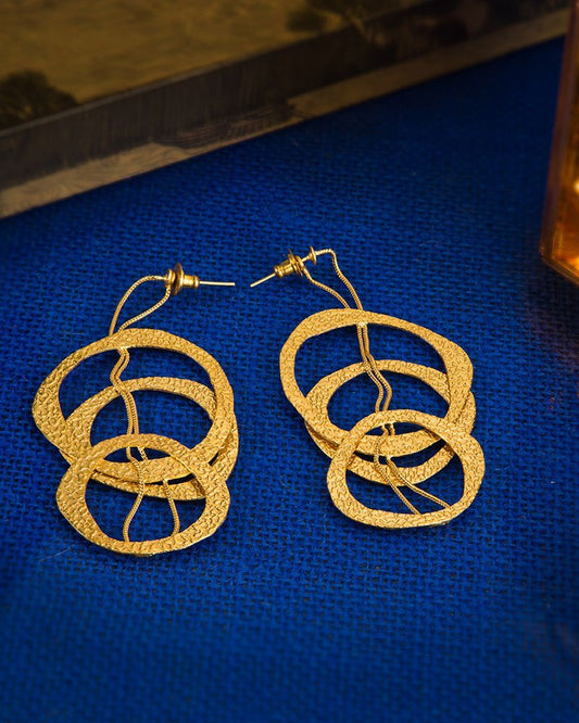 Gold-Plated Entangled Earrings