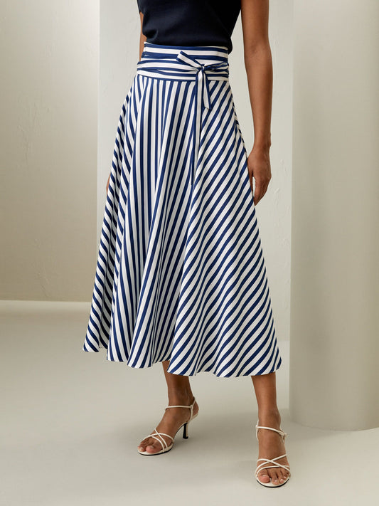 Striped Print  top and skirt  co-ord set