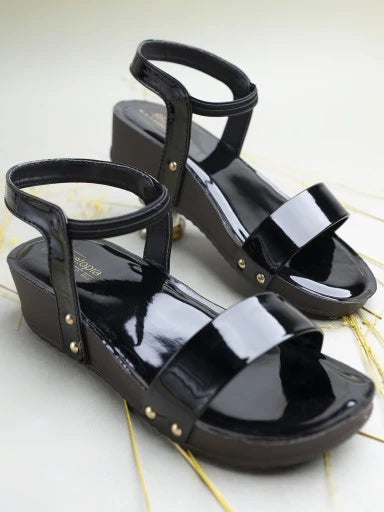 Women Black Solid Wedges