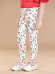 Girls Cotton Floral Printed Jegging