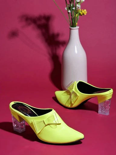 Stylish Casual Neon-Green Mules For Women & Girls