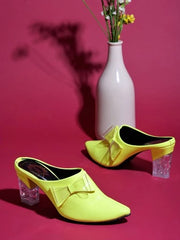 Stylish Casual Neon-Green Mules For Women & Girls