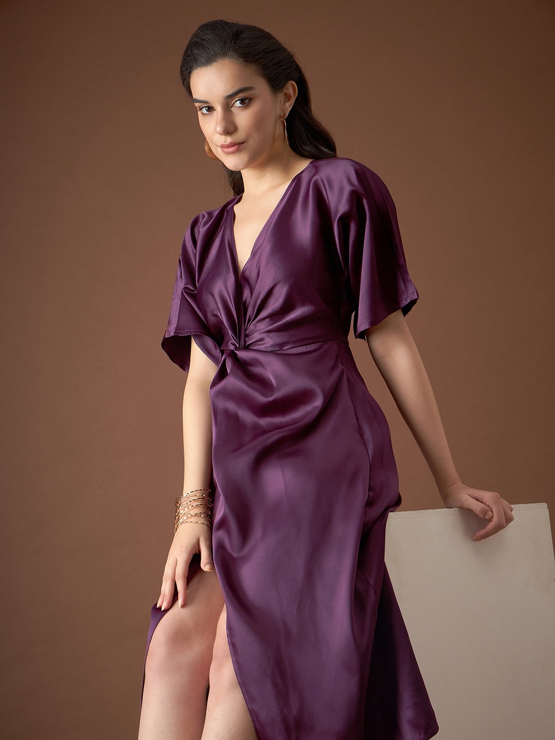 Front Twist Kaftan Dress