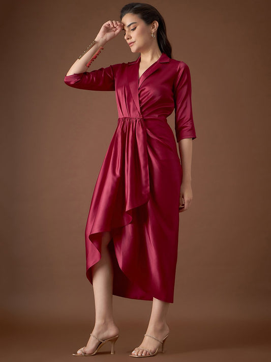 Shirt Dress with front Drape