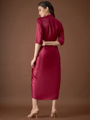 Shirt Dress with front Drape