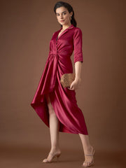 Shirt Dress with front Drape