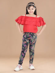 Girls Cotton Floral Printed Jegging