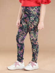 Girls Cotton Floral Printed Jegging