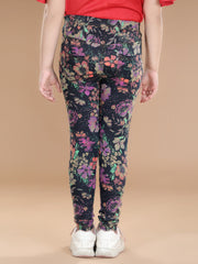 Girls Cotton Floral Printed Jegging