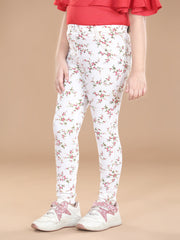 Girls Cotton Floral Printed Jegging