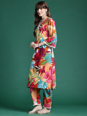 Indo Era Multi Printed Straight Kurta Trousers set