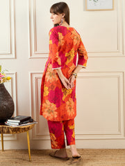 Indo Era Multi Printed Straight Kurta Trousers set