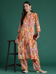 Indo Era Multi Printed Straight Kurta Trousers set