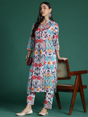 Indo Era Multi Printed Straight Kurta Trousers set