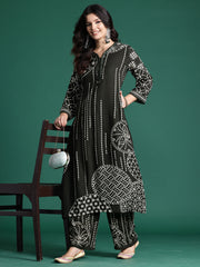 Indo Era Green Printed Straight Kurta Trousers  Set