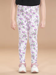 Girls Cotton Floral Printed Jegging