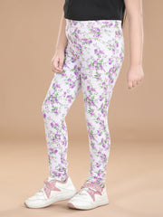 Girls Cotton Floral Printed Jegging