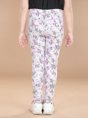 Girls Cotton Floral Printed Jegging