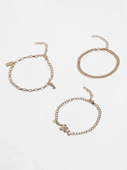 4 Piece Gold Plated Casual Designer Anklet