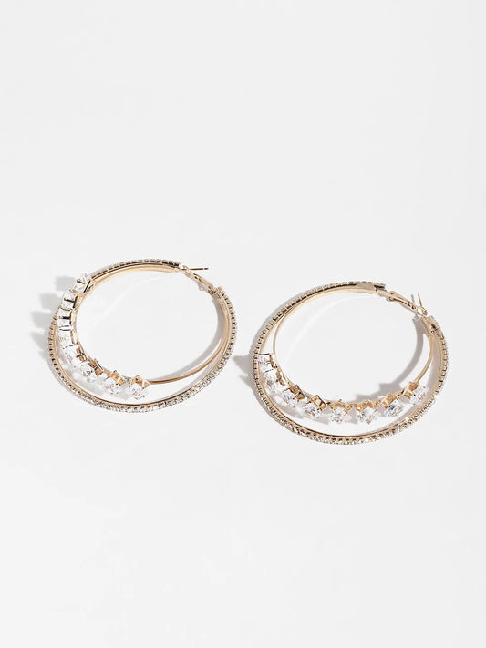 SOHI - Silver Plated Designer Stone Casual Hoop Earring For Women