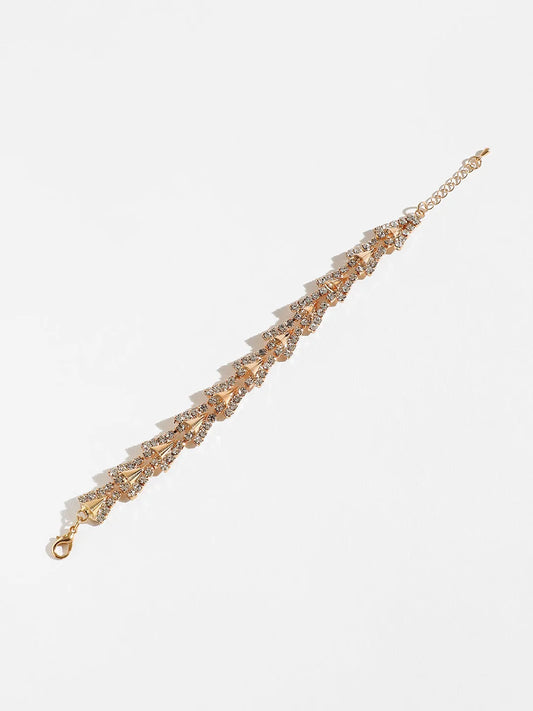 Gold Plated Designer Stone Party Bracelet