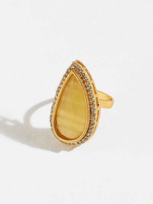 Gold Plated Designer Stone Ring