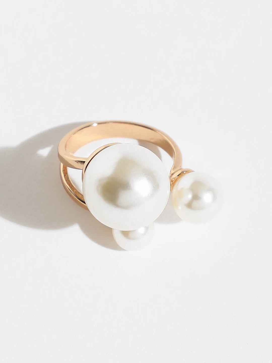 Gold Plated Pearls Ring