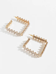 Gold Plated Party American Diamond Hoop Earring For Women