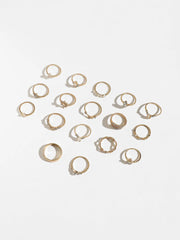 Pack of 15 Gold Plated Designer Rings