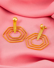 Gold-Plated Hexa Hoop Earrings