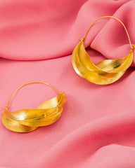 Gold-Plated Wave Hoops Earrings