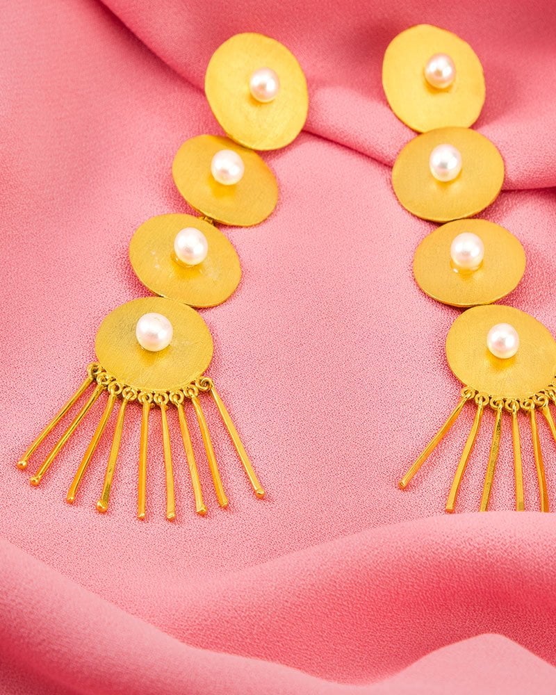 Gold-Plated Cluster Earrings