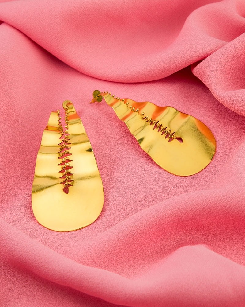 Gold-Plated Shear Earrings