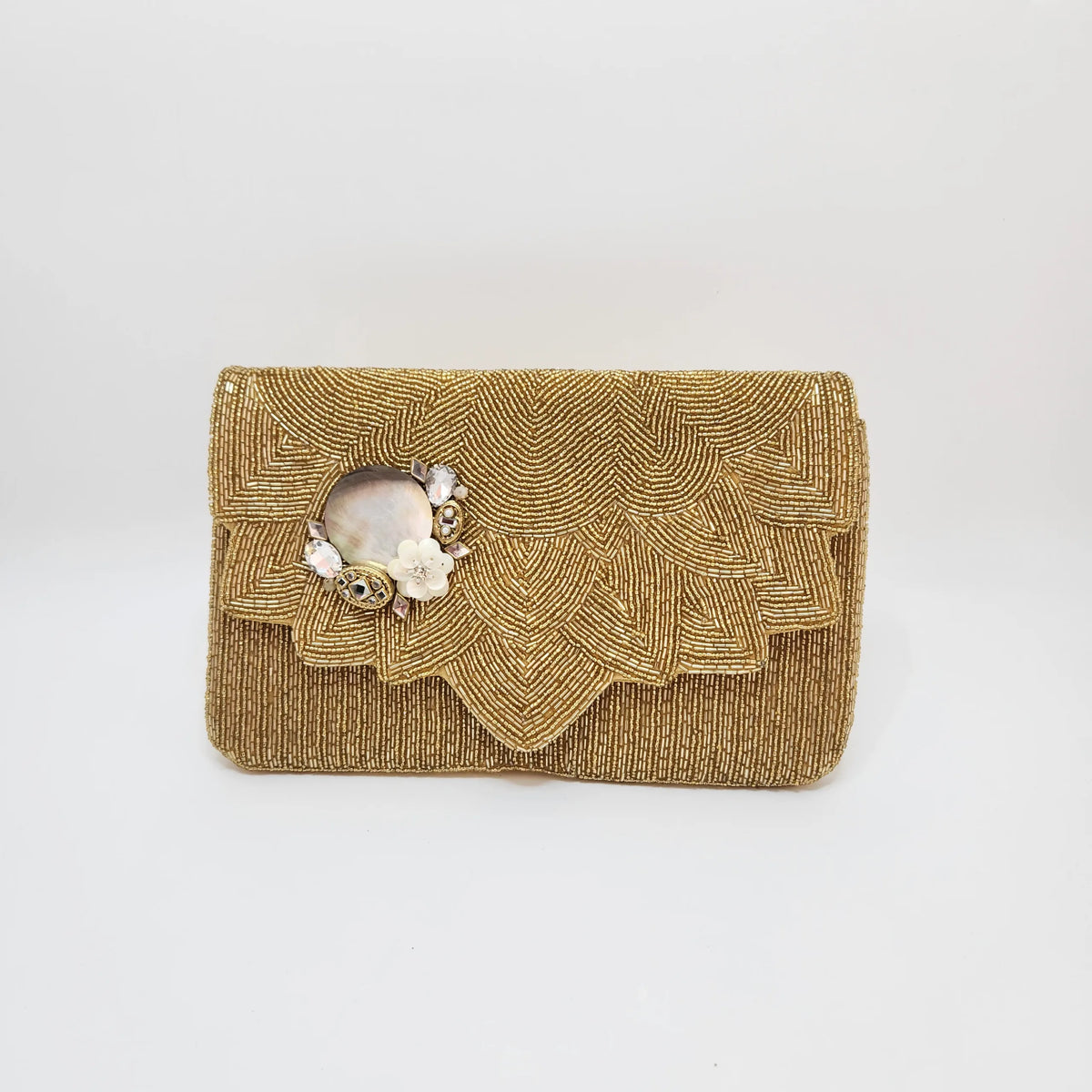 EMBROIDERED BAG IN GOLD SHADE