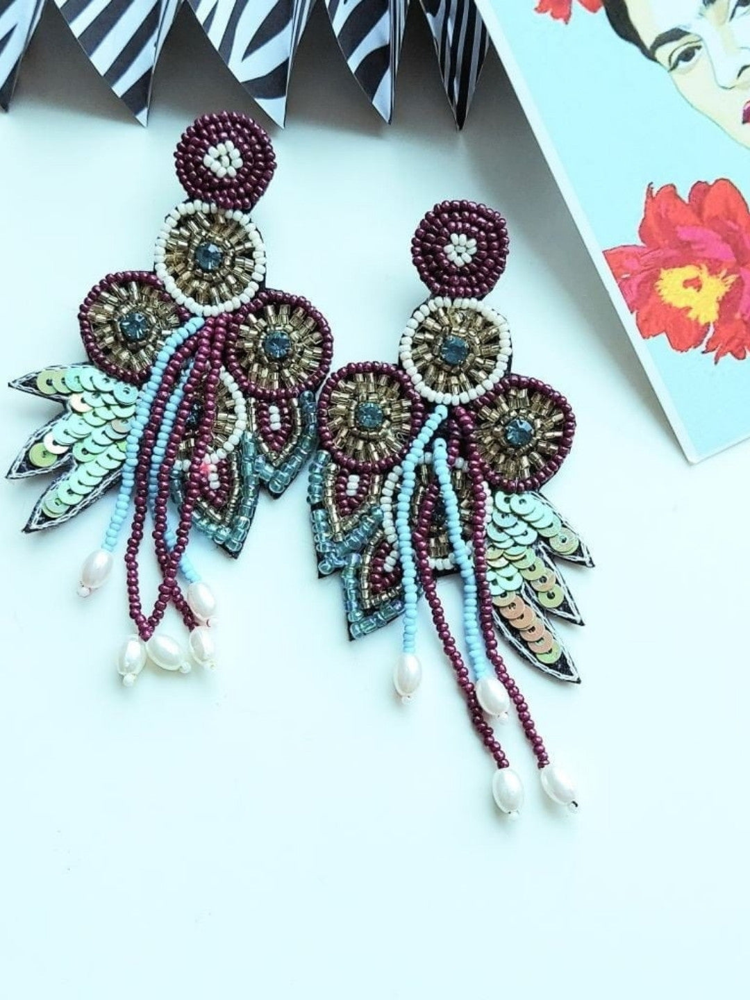 Sea Jewel Multicolor Beaded Earrings