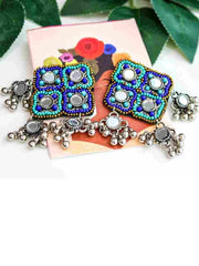 Mumtaaz Blue Beaded Earring