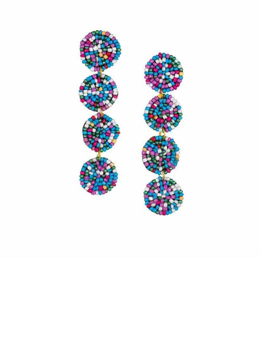 Four Shots Drop Beaded Earrings