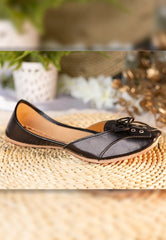 Women Black Formal Lace Flat