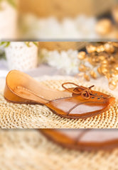 Women Tan Formal Lace Mojari