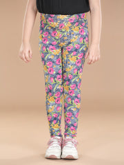 Girls Cotton Floral Printed Jegging