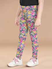 Girls Cotton Floral Printed Jegging