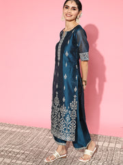 Indo Era Women Ethnic Motifs Chanderi Silk Bling it On Kurta Set