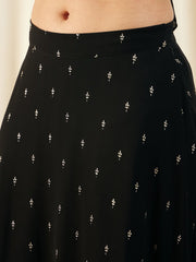 Crop top With Back tie and Flared Skirt