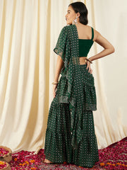 Crop Top with Sharara and frill Dupatta