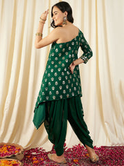 One Shoulder Assymettric Top with Dhoti Pants