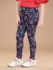 Girls Cotton Floral Printed Jegging