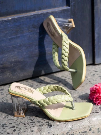 Women & Girls Green Block Heels