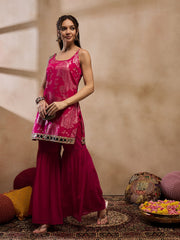 Kurta With Sharara in Pink Color